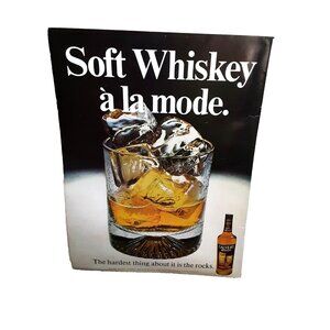 1971 Calvert Whiskey Rocks Glass Retro Bar Decor Vintage Print Ad